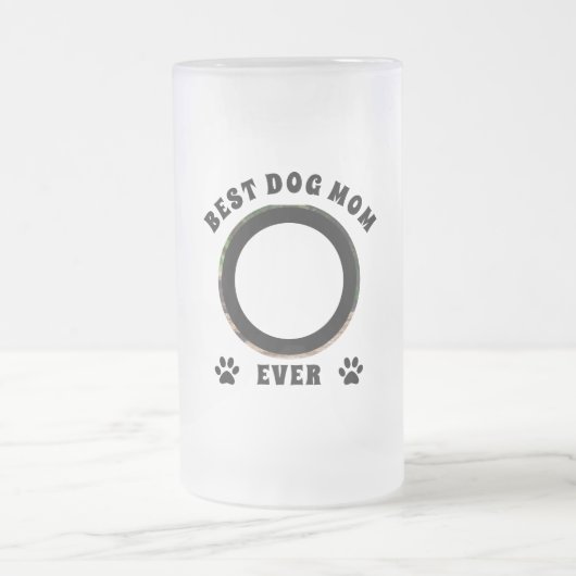 Beste Mama für Hunde je benutzerdefiniertes Foto P Mattglas Bierglas (Mittel)