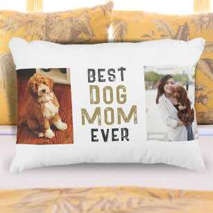 Beste Mama für Hunde je Besitzer 2 Fotos Dekokissen