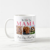 Beste Mama für Hunde je Custom 3 FotoCollage Rosa Kaffeetasse (Links)