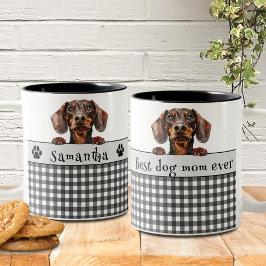 Beste Mama für Hunde je Dackel Benutzerdefinierter Zweifarbige Tasse