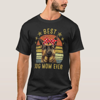 Beste Mama für Hunde je Deutscher Schäfermuttertag T-Shirt