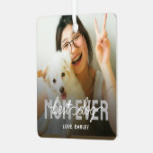 Beste Mama für Hunde je Foto Ornament Aus Metall (Vorderseite links)