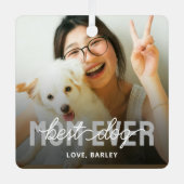 Beste Mama für Hunde je Foto Ornament Aus Metall (Vorderseite)