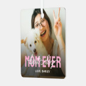 Beste Mama für Hunde je Foto Ornament Aus Metall (Vorderseite links)