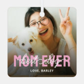 Beste Mama für Hunde je Foto Ornament Aus Metall (Rückseite)