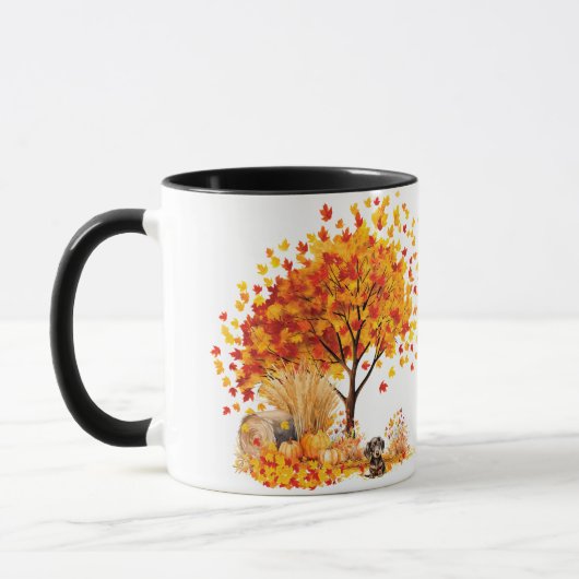 Beste Mama für Hunde je Herbst, Dackel Tasse (Links)