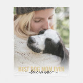 Beste Mama für Hunde je Kalligrafie Foto Fleecedecke (Vorderseite)