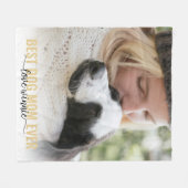 Beste Mama für Hunde je Kalligrafie Foto Fleecedecke (Vorderseite (Horizontal))