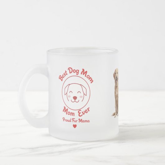 Beste Mama für Hunde je Mattierte Glass-Tasse - Pr Mattglastasse (Links)
