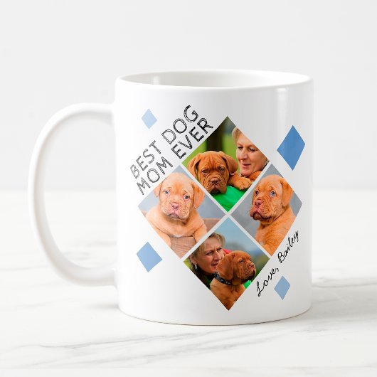 Beste Mama für Hunde je nach Fotocollage und Name Kaffeetasse