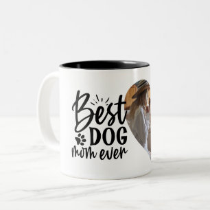 Beste Mama für Hunde je Name Foto für Haustiere Zweifarbige Tasse