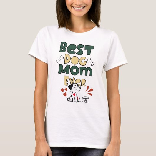 Beste Mama für Hunde je - Niedliche Liebe T-Shirt (Vorderseite)