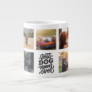Beste Mama für Hunde je Personalisierte FotoCollag Jumbo-Tasse