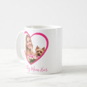 Beste Mama für Hunde je Personalisiertes Herz 2 Fo Kaffeetasse (Vorderseite Links)