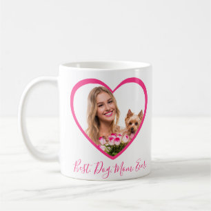 Beste Mama für Hunde je Personalisiertes Herz 2 Fo Kaffeetasse