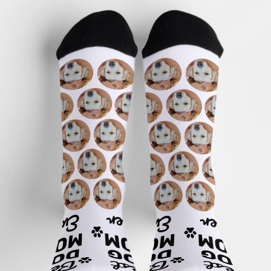 Beste Mama für Hunde je Personalisiertes Muster Fo Socken (Oben)