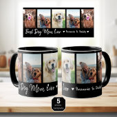 Beste Mama für Hunde je Pet 5 Foto Collage Schwarz Tasse