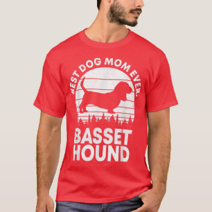 Beste Mama für Hunde je Retro Basset Hound Mutter  T-Shirt