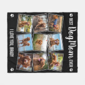 Beste Mama für Hunde je schwarze FotoCollage Fleecedecke (Vorderseite (Horizontal))