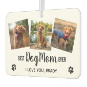 Beste Mama für Hunde je Weißes 3 Foto Autolufterfrischer (Links)