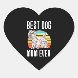 Beste Mama für Hunde je West Highland White Terrie Herz-Aufkleber