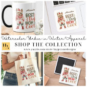 Beste Mama für Hunde je Yorkie Custom Quadratischer Aufkleber