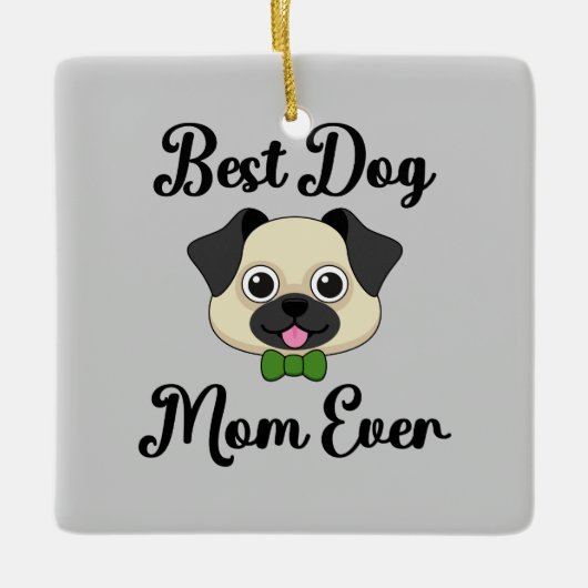 Beste Mama für Hunde Keramikornament (Vorderseite)
