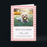 Beste Mama für Hunde | Koralle | Muttertag des Fot Karte<br><div class="desc">Hundemütter gehören zu den besten Müttern aller Zeiten! Vergiss nicht,  ihnen ein paar Muttertagsgrüße zu schicken! Diese moderne Stilkarte ist der perfekte Weg! Bitte ersetzen Sie das Vorlagenbild vor dem Kauf durch ein eigenes Foto.</div>