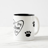 Beste Mama für Hunde mit Hundepudern Zweifarbige Tasse (VorderseiteRechts)