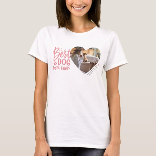Beste Mama für Hunde Name Pet Foto Rosa T - Shirt (Vorderseite)