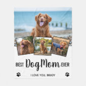 Beste Mama für Hunde Personalisiert 4 FotoCollage Fleecedecke (Vorderseite)