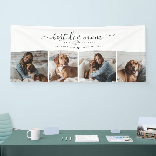 Beste Mama für Hunde: Personalisierter Foto Mutter Banner (Messe)