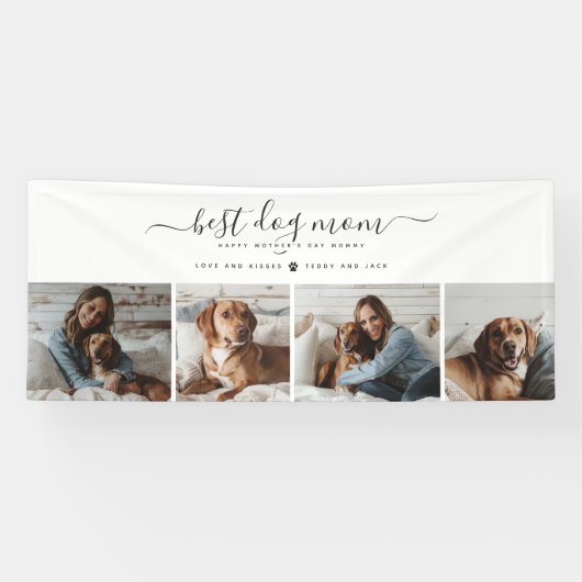 Beste Mama für Hunde: Personalisierter Foto Mutter Banner (Horizontal)