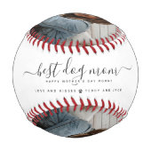 Beste Mama für Hunde: Personalisierter Foto Mutter Baseball (Rückseite)