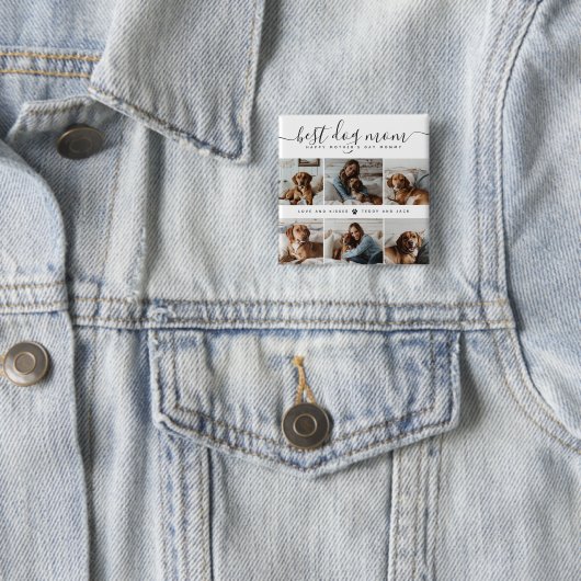 Beste Mama für Hunde: Personalisierter Foto Mutter Button (Beispiel)