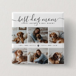 Beste Mama für Hunde: Personalisierter Foto Mutter Button