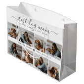 Beste Mama für Hunde: Personalisierter Foto Mutter Große Geschenktüte (Rückseite Schrägansicht)