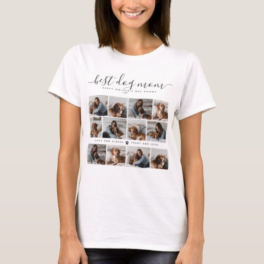 Beste Mama für Hunde: Personalisierter Foto Mutter T-Shirt (Vorderseite)