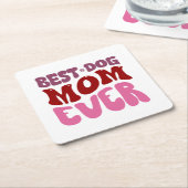 Beste Mama für Hunde Rechteckiger Pappuntersetzer (angewinkelt)