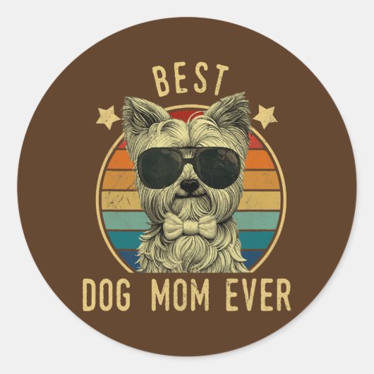 Beste Mama für Hunde Runder Aufkleber (Vorderseite)