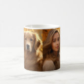 Beste Mama für Hunde | Zwei Foto Moderner Bleistif Kaffeetasse (Mittel)