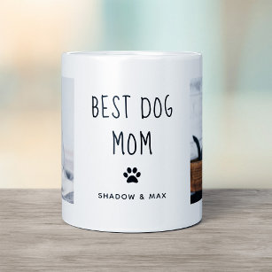 Beste Mama für Hunde   Zwei handgeschriebene Fotos Kaffeetasse