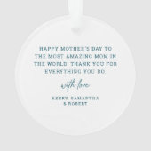 Beste Mama für jede florale benutzerdefinierte Mel Ornament (Rückseite)