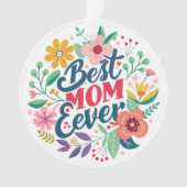 Beste Mama für jede florale benutzerdefinierte Mel Ornament (Vorderseite)