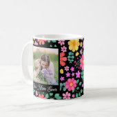 Beste Mama für jede lebendige Blumenfoto-Collage Kaffeetasse (Vorderseite Links)