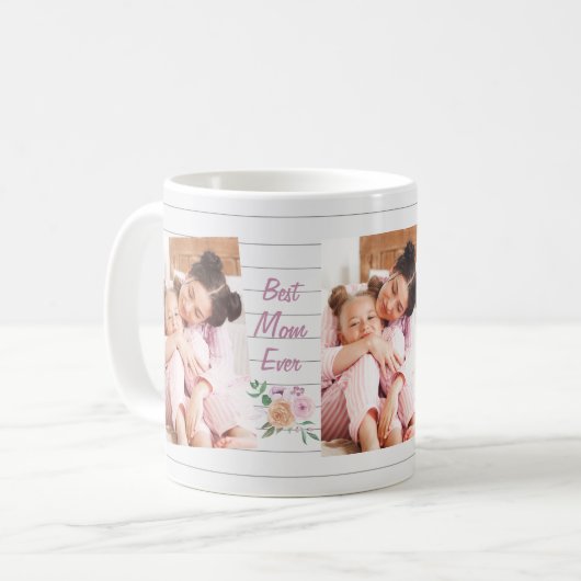Beste Mama für jedes benutzerdefinierte 3 Foto - W Kaffeetasse (Vorderseite Links)
