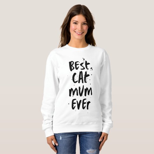 Beste Mama für Katzen je Modernes Einfaches Niedli Sweatshirt (Vorne ganz)