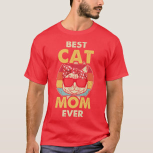 Beste Mama für Katzen je Retro Katz Vintag T-Shirt