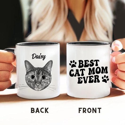 Beste Mama für Katzen je Tabby Katze Personalisier Tasse