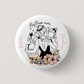 Beste Mama für Mama, Kinder und Blume Button (Vorderseite)